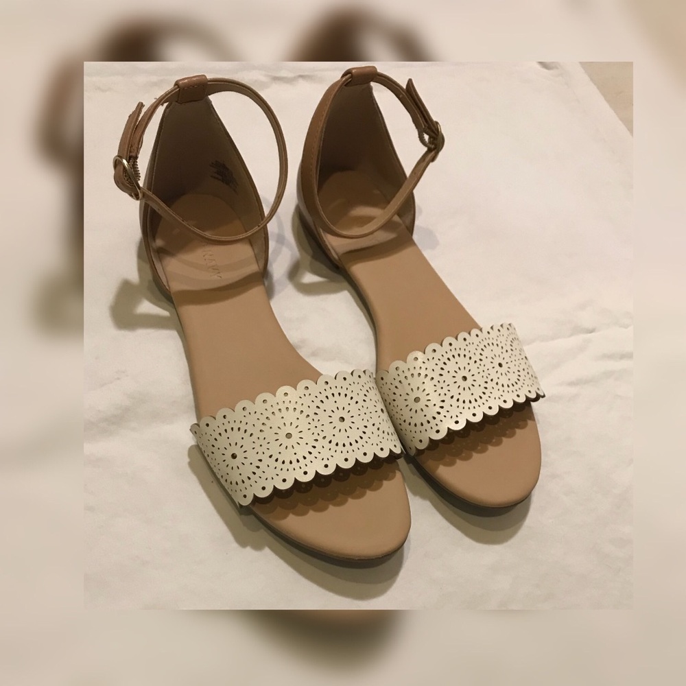 White Flat Sandals